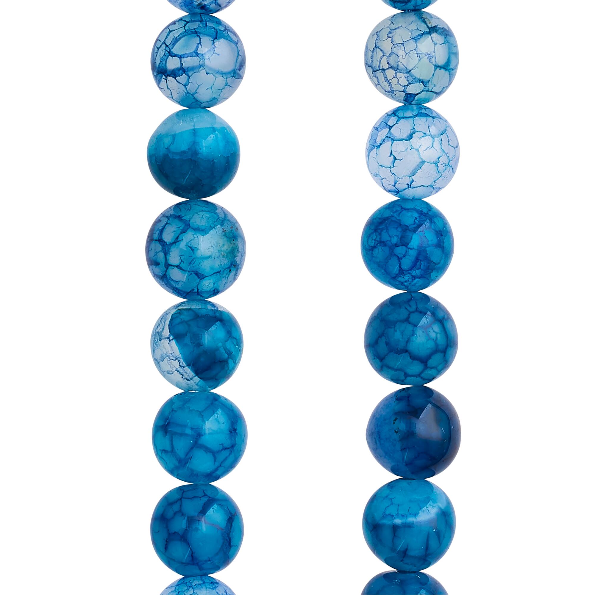 Blue Crackle Agate Round by Bead Landing®, 8mm